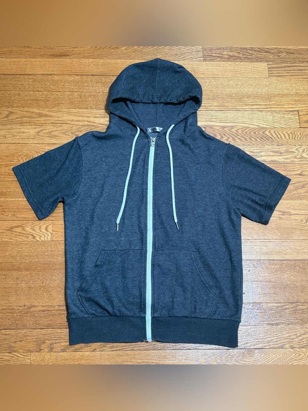 Men’s (Small) OHOO Slim Fit Zip Up Short Sleeve Hoodie with Kanga Pocket EUC